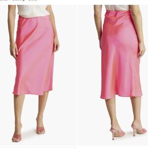 Renee C Solid Satin Midi Skirt